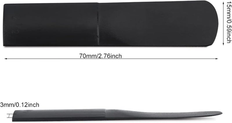 POCREATION Plastic Alto Saxophone Reeds, 3pcs Plastic Alto Saxophone Mouthpiece Reeds 2.5 Parts Repairs Accessory Black - Image 3